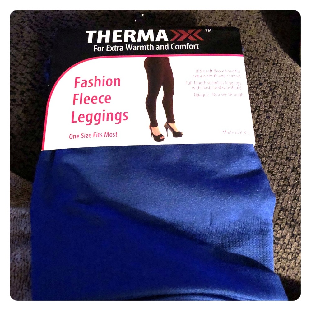 Fleece leggings in blue